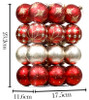 24pcs 6cm Red Gold Christmas Bauble Ornaments