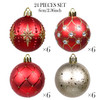 24pcs 6cm Red Gold Christmas Bauble Ornaments