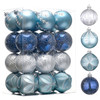 24pcs 6cm Blue Silver Christmas Bauble Ornaments