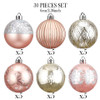 30pcs 6cm Rose Gold Christmas Bauble Ornaments