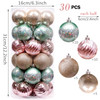 30pcs 6cm Pink Green Gold Christmas Bauble Ornaments