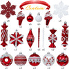 60pcs Red White Candy Collection Christmas Bauble Ornaments