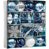 80pcs Blue Silver Owl Christmas Bauble Ornaments