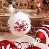 16pcs 8cm Red White Snowy House Christmas Bauble Ornaments