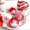 16pcs 8cm Red White Snowy House Christmas Bauble Ornaments