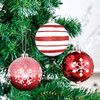 16pcs 8cm Red White Snowy House Christmas Bauble Ornaments