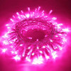 LED pink fairy lights 8 memory functions clear wire