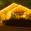 LED warm white icicle lights clear wire