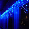 LED blue icicle lights clear wire