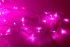 LED pink icicle lights clear wire