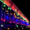 LED multi colour icicle lights clear wire