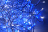 LED blue white icicle lights clear wire