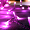 LED purple icicle lights clear wire