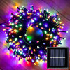 LED multi colours solar fairy lights green wire