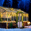 LED warm white solar icicle lights