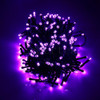 LED purple solar icicle lights green wire