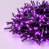 LED purple solar icicle lights green wire