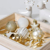 35pcs 5cm White Gold Christmas Bauble Ornaments