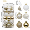 35pcs 5cm White Gold Christmas Bauble Ornaments