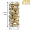 24pcs 6cm Golden Christmas Bauble Ornaments