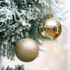 24pcs 6cm Golden Christmas Bauble Ornaments
