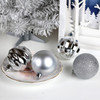 24pcs 6cm Silver Christmas Bauble Ornaments