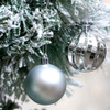 24pcs 6cm Silver Christmas Bauble Ornaments