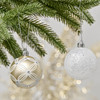 24pcs 6cm White Gold Christmas Bauble Ornaments