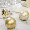 24pcs 6cm White Gold Christmas Bauble Ornaments