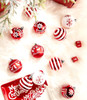 24pcs 6cm Red White Snow Reindeer Shatterproof Christmas Bauble Ornaments