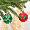 24pcs 6cm Red Green Gold Christmas Bauble Ornaments