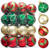 24pcs 6cm Red Green Gold Christmas Bauble Ornaments