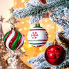 30pcs 6cm Red Green White Christmas Bauble Ornaments