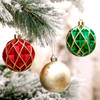 30pcs 6cm Red Green Gold Christmas Bauble Ornaments