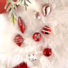 Set of 24 Red and Silver White Glass Christmas Ornaments