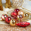 Set of 24 Luxury Red and Gold Glass Christmas Ornaments