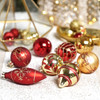 Set of 24 Luxury Red and Gold Glass Christmas Ornaments