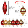 Set of 24 Luxury Red and Gold Glass Christmas Ornaments