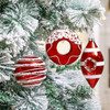 Set of 10 Luxury Candy Red White Glass Christmas Ornaments