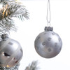 Set of 24 Luxury Silver Grey Glass Christmas Ornaments 6-10.5cm