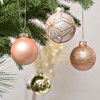 Set of 24 Luxury Rose Gold Glass Christmas Ornaments