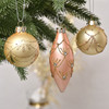 Set of 24 Luxury Rose Gold Glass Christmas Ornaments