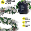 183cm Artificial Christmas Winter Silver White Garland with 20 LED Lights