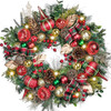 76cm Red Green Gold Christmas Wreath