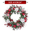 61cm Christmas Wreath with White Poinsettia Red Balls and LED Lights