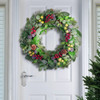61cm Christmas Wreath with Hawthorn Berry Pine Cone and LED Lights