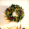 61cm Christmas Wreath with Hawthorn Berry Pine Cone and LED Lights