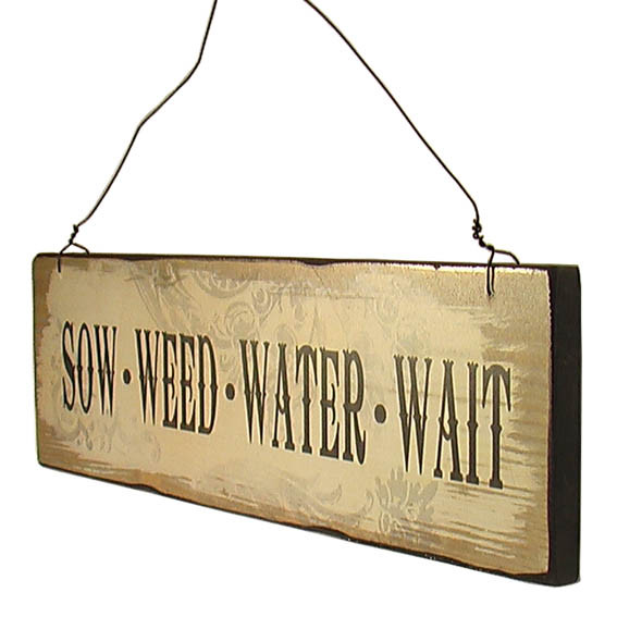 35.5CM Antique Shabby Chic Wood Gardening Wall Plaque