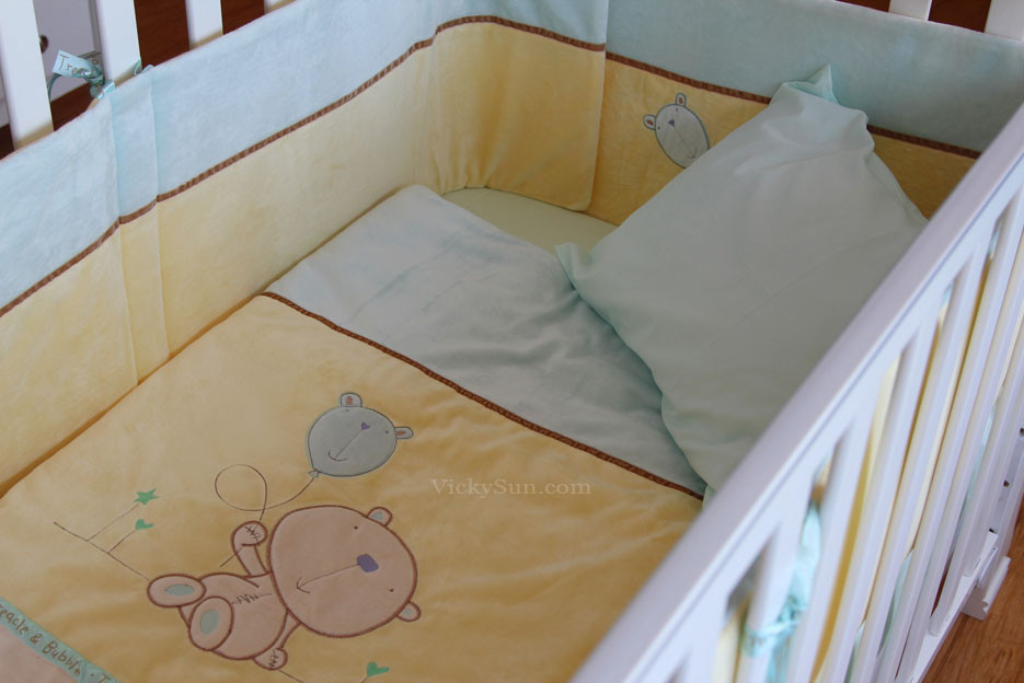 Baby Nursery Embroidered Cot Bedding Set Treacle and Bubble
