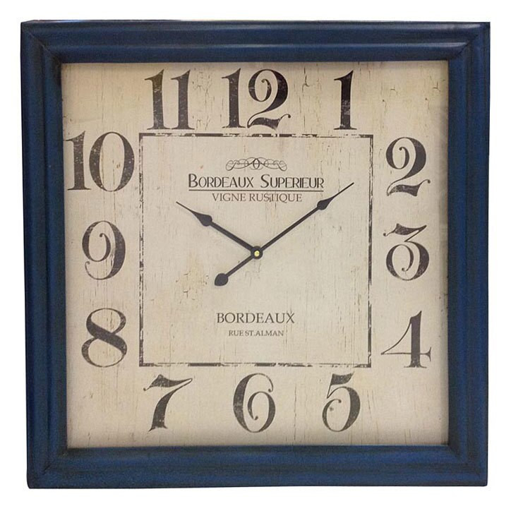 Vickysuncom 60cm Shabby Chic Bordeaux Suprieur Square Wall Clock In Blue Vickysuncom 60cm Shabby Chic Bordeaux Suprieur Square Wall Clock In Blue